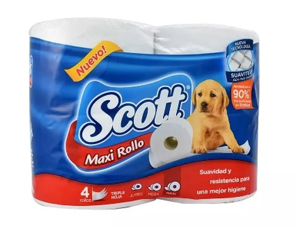 Papel Higienico Scott Maxirrollo 3 Hojas x 4 Rollos