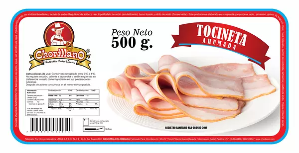 Tocineta Ahumada Chorillano 500 G